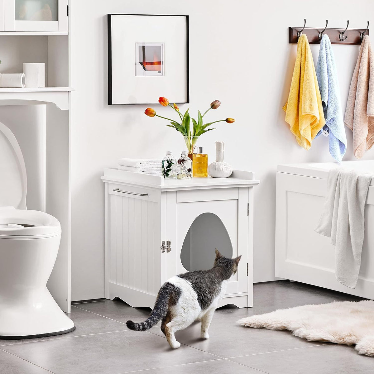 Hidden Cat Litter Box Enclosure Furniture D548