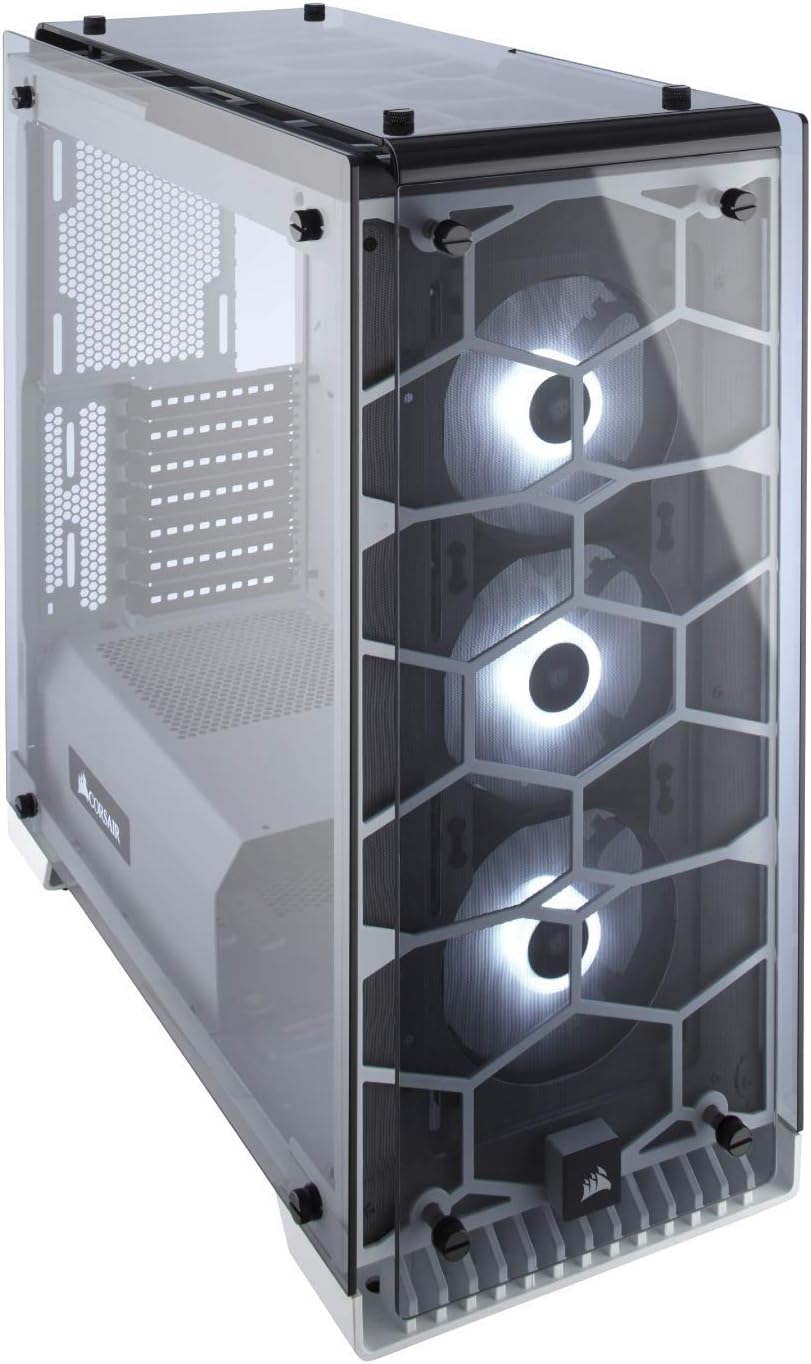 Black Mid-Tower Case with 3 RGB Fans Tempered Glass H713738