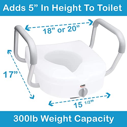 5" Raised Toilet Seat with Arms C970