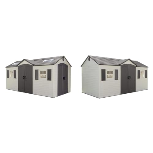 Outdoor Storage Dual Entry Shed, 15 x 8 ft, Desert Sand V9857