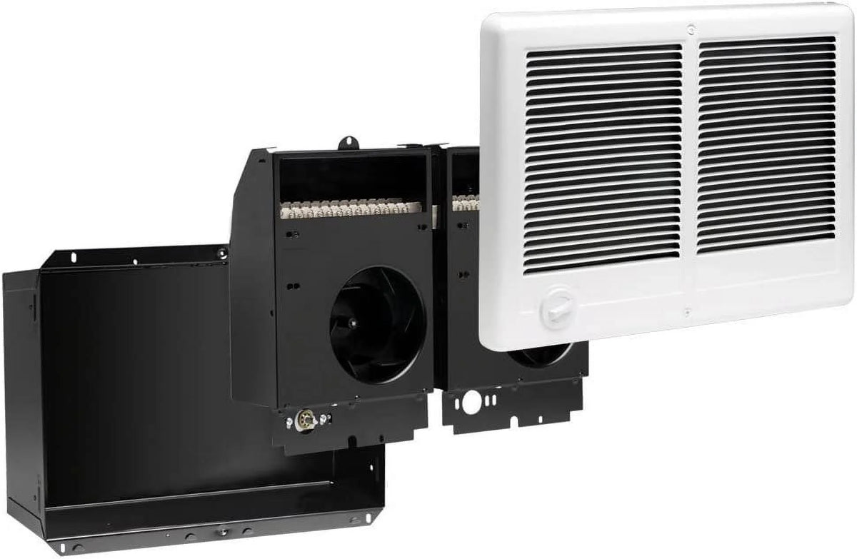 White Twin Electric Wall Heater with Thermostat S78148