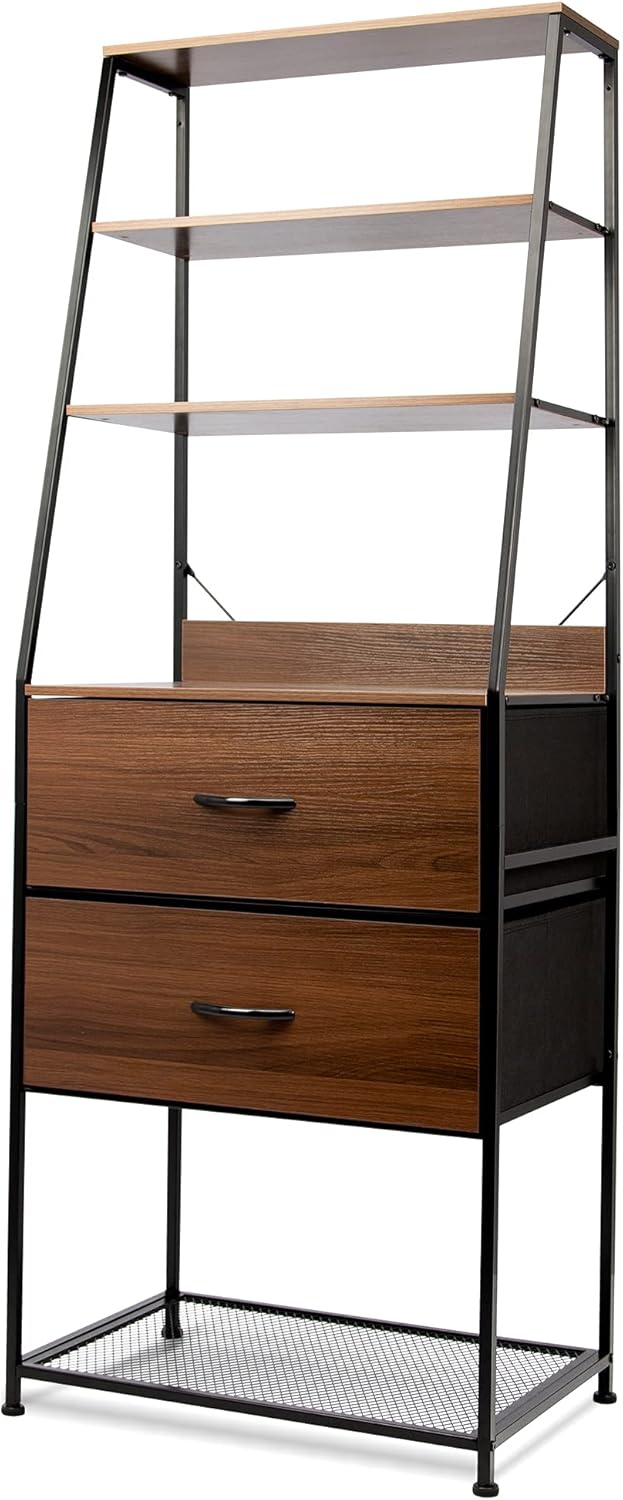 4-Tier Ladder Shelf with 2 Drawers P4320