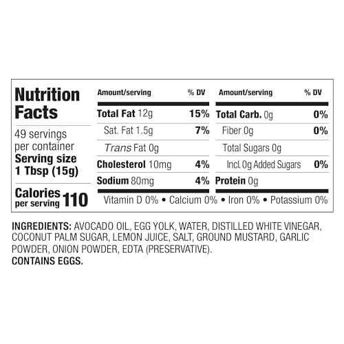 28 Ounces Pack of 2 Avocado Oil Mayonnaise N19727