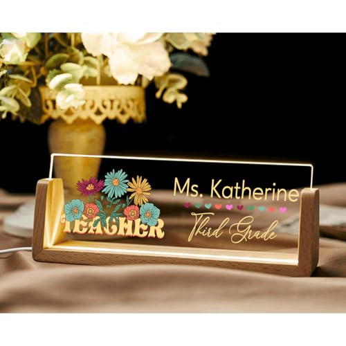 Teacher Desk Name Acrylic LED Light P5979