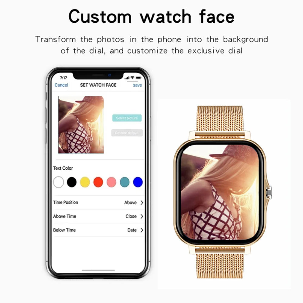 1.69inch Full Touch Screen Smart Watch With Heart Rate Fitness Tracker BT Call W36092