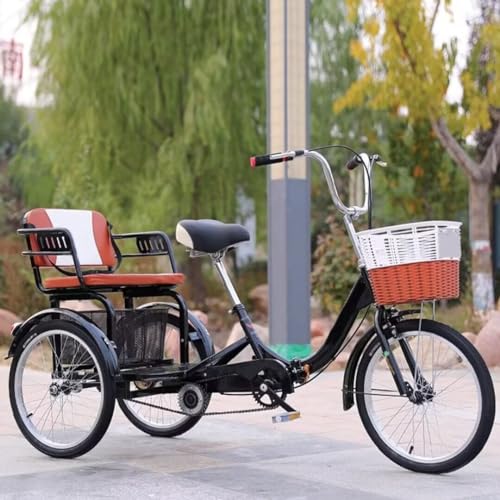Folding Adult Tricycle with Back Seat, 3 Wheels W7348