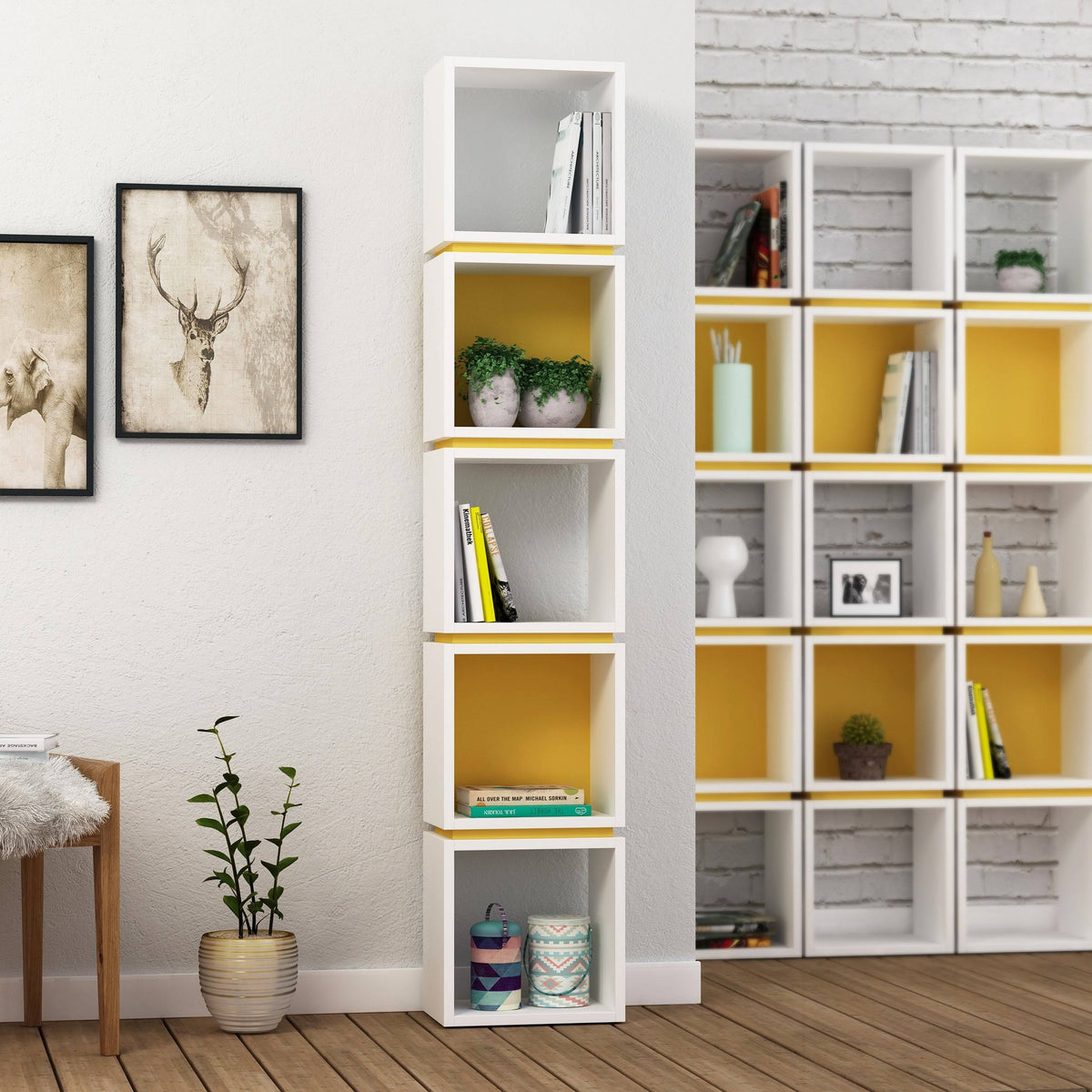 White Modern Bookcase A383465