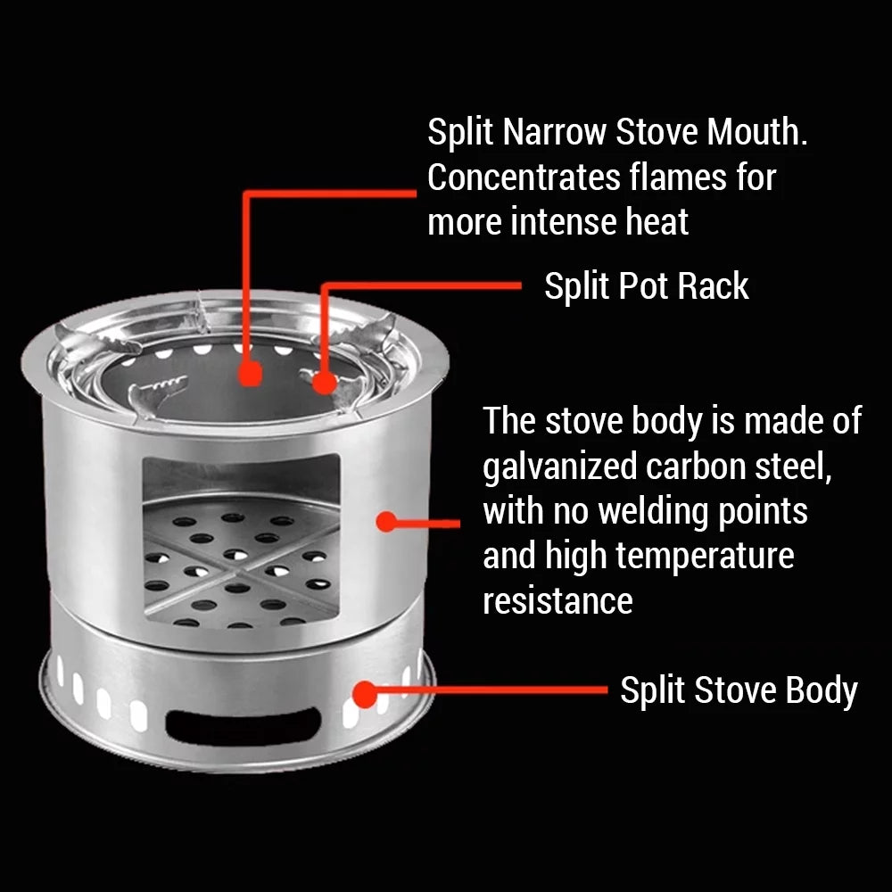 4 In 1 Camping Stove Portable Multi-functional Wood Stove Z31442