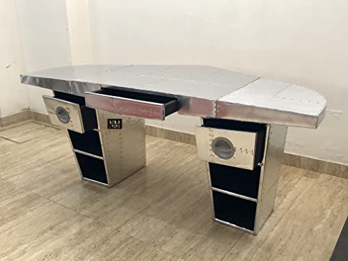 Aviator Wing Desk Aluminium Desk 72 Inches L59773