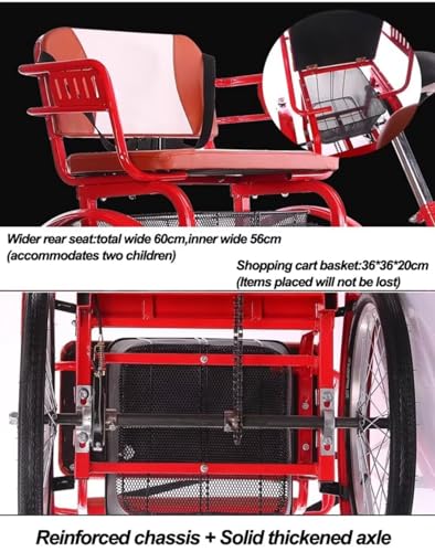 Folding Adult Tricycle with Back Seat, 3 Wheels W7348