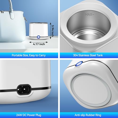 48kHz Ultrasonic Retainer Cleaner with 7.8OZ Dental Cleaning Pod M4071