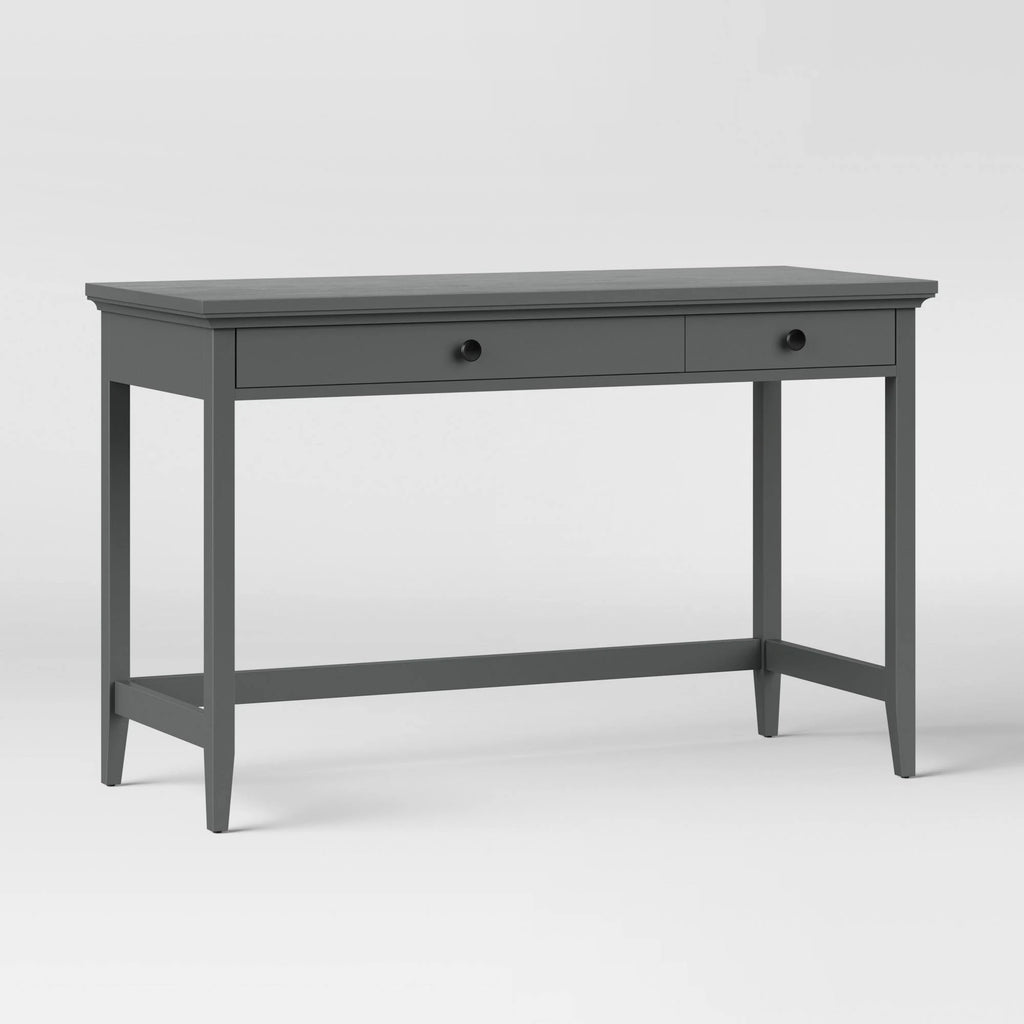 Gray Wood Writing Desk with Drawers J7051