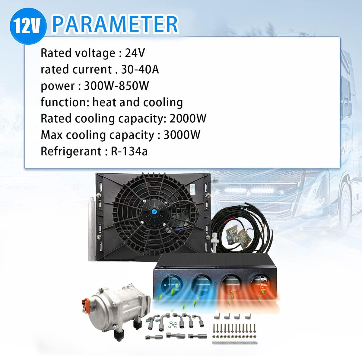 12V DC Under Dash Car Air Conditioner A90816