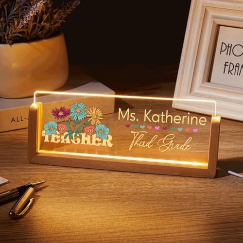 Teacher Desk Name Acrylic LED Light P5979