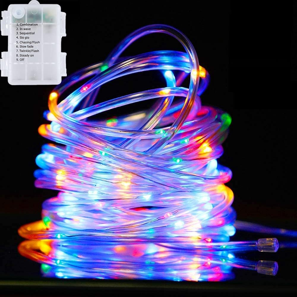 33Ft 100 LED Battery Operated Waterproof Rope Lights (Cool White) X524170