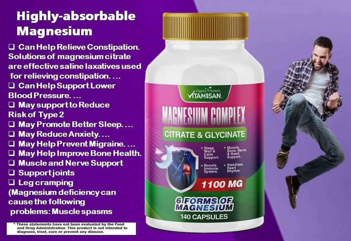 Magnesium Citrate Capsules 1100mg Per Serving 140 Capsules U752001
