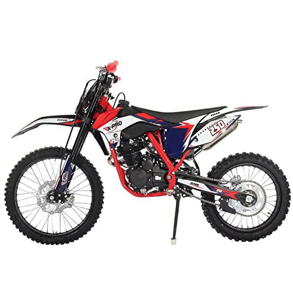 250cc Gas Pit Dirt Bike, 5-Speed Manual Transmission, Electric/Kick Start V7838