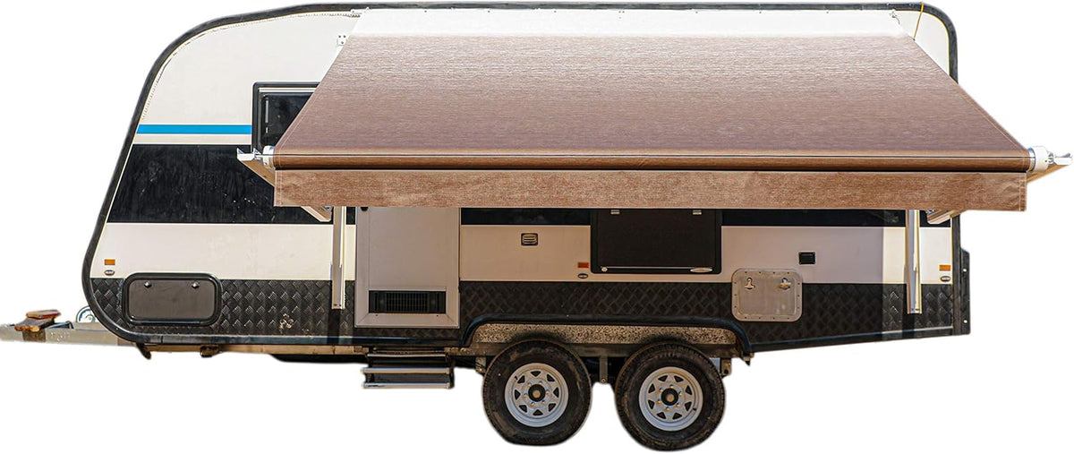 Motorized 21 x 8 Ft Gray Fade Retractable RV Awning N442
