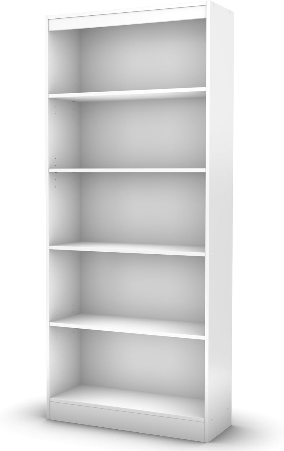 5-Shelf Pure White Bookcase V53931