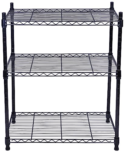 Black Steel Adjustable Storage Shelving Unit Q925056