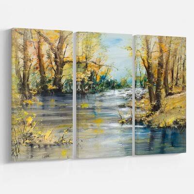 Oil Painting Print Multi-Piece Image on Wrapped Canvas U848928