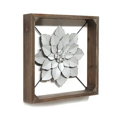 Fleur encadrée en Métal Décoration Murale X389