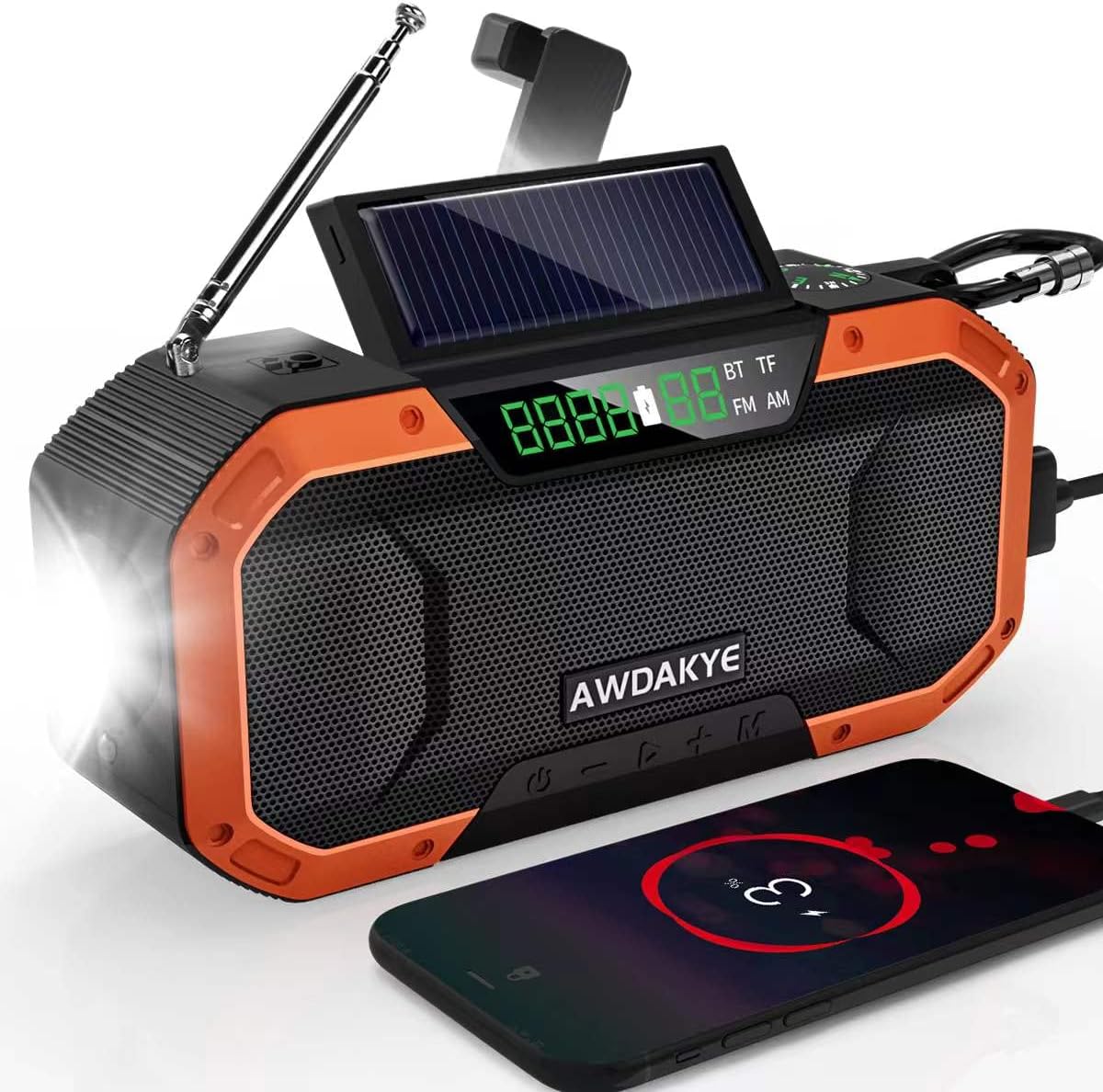 5000mAh Waterproof Solar Hand Crank AM/FM NOAA Weather Radio U108380