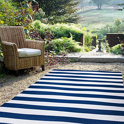 Teal & White 9 x 12 ft Waterproof Reversible Outdoor Camping Rug B67481