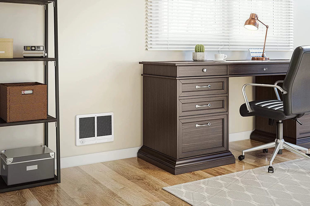 White Twin Electric Wall Heater with Thermostat S78148