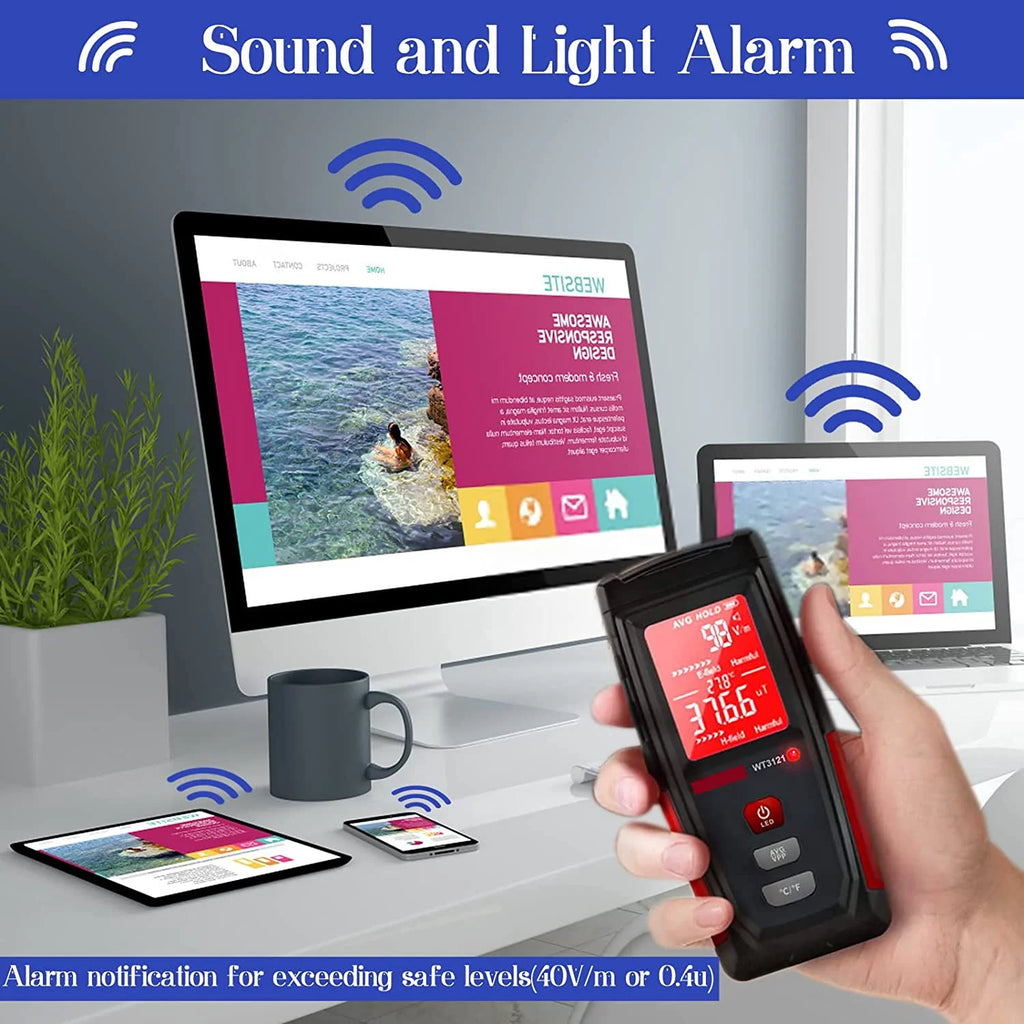 Rechargeable Digital Electromagnetic Field Radiation Detector S83987