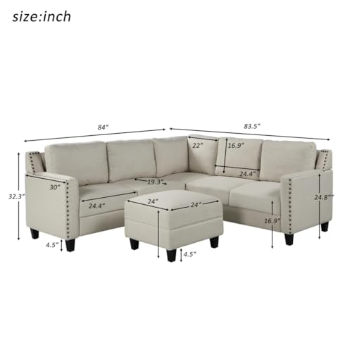 Studded Upholstered Sofa 2 Piece Set L817449