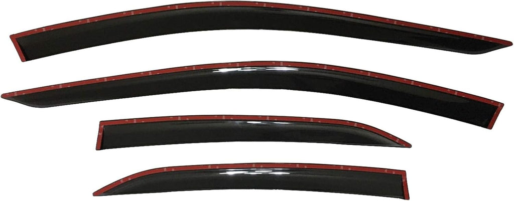 Dark Tinted Tape-On Side Window Visor Deflectors Vent Rain Guards H85401