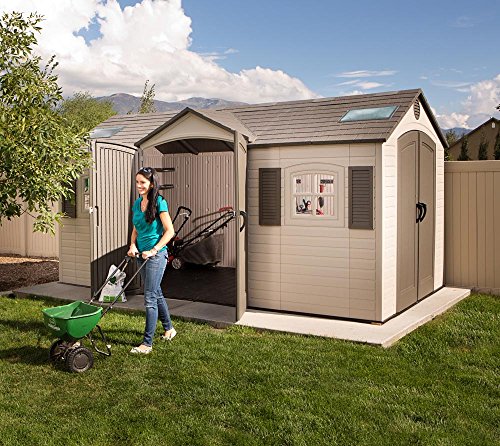 Outdoor Storage Dual Entry Shed, 15 x 8 ft, Desert Sand V9857