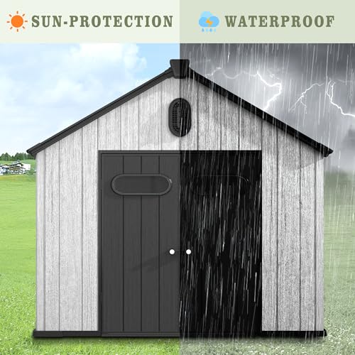 Grey Resin Plastic Outdoor Storage Shed Y317