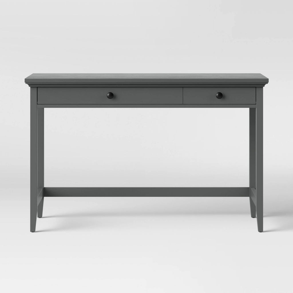 Gray Wood Writing Desk with Drawers J7051