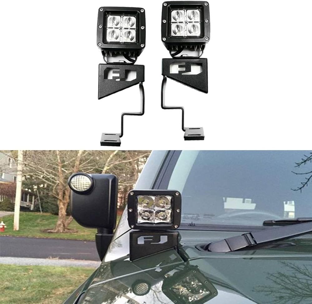 12W Cube Spot Beam LED Front Cowl Light Kit with Steel Mounting Brackets G7762