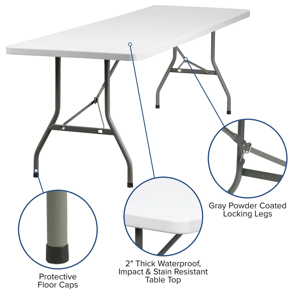 Granite White Plastic Folding Table E939