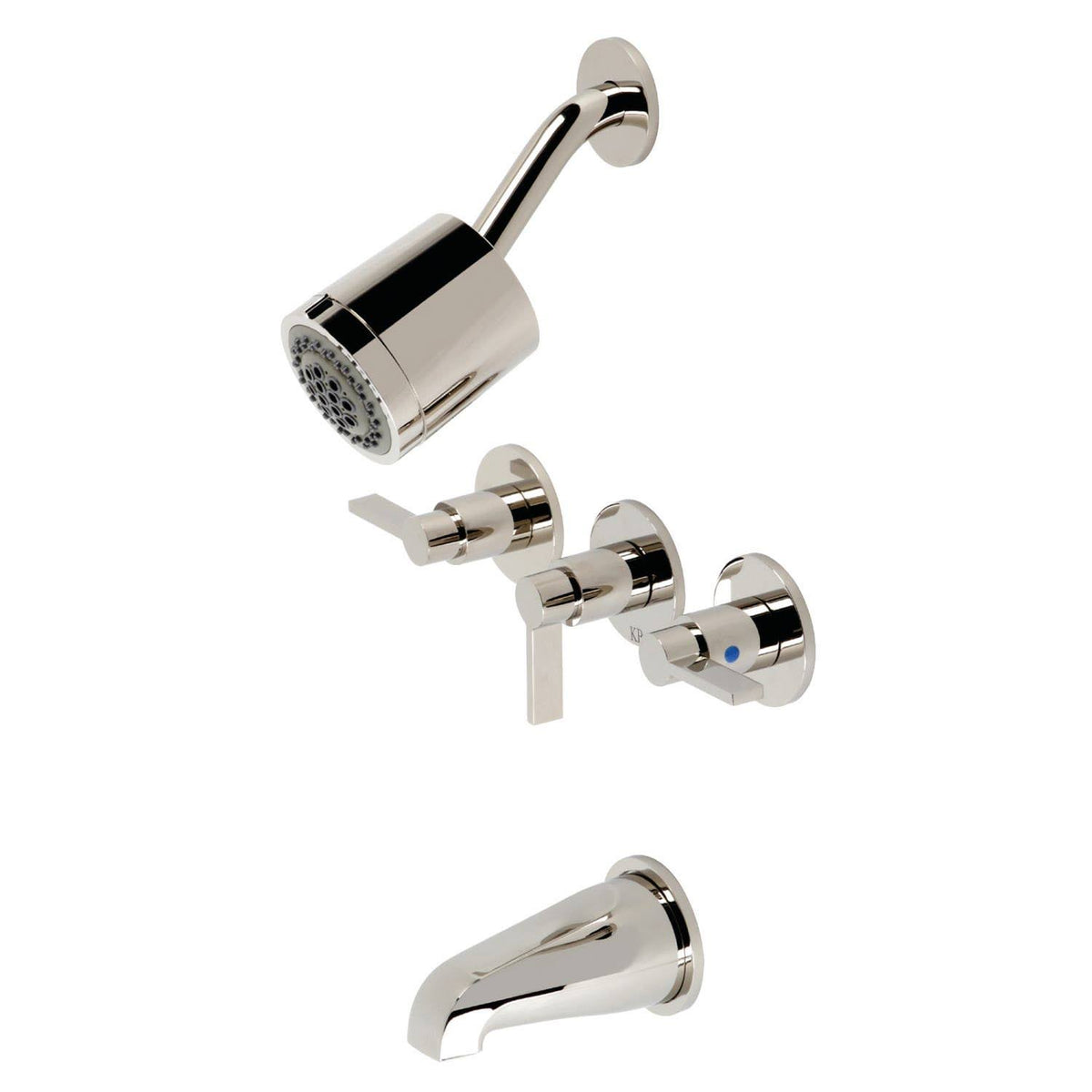 Three-Handle Tub & Shower Faucet Polished Nickel S28975
