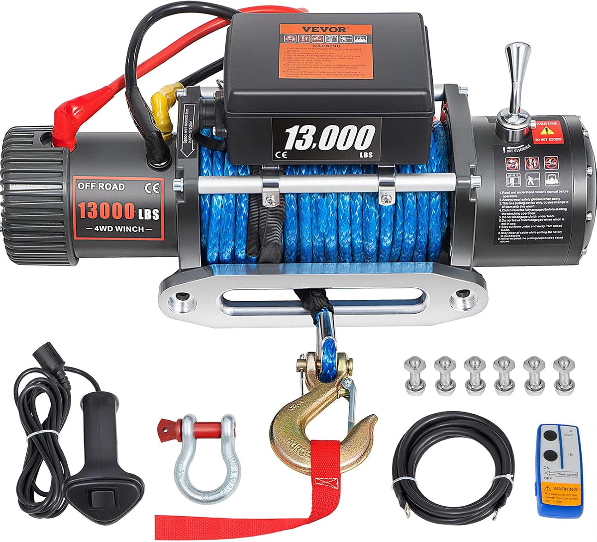 13000lb 12V Electric Winch with Wireless Remote Control G516422