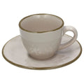 6 Coffee Cup & Saucer Ceramic Beige B18421