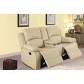 Beige Bonded Leather 3 PCS Reclining Sofa Set D460
