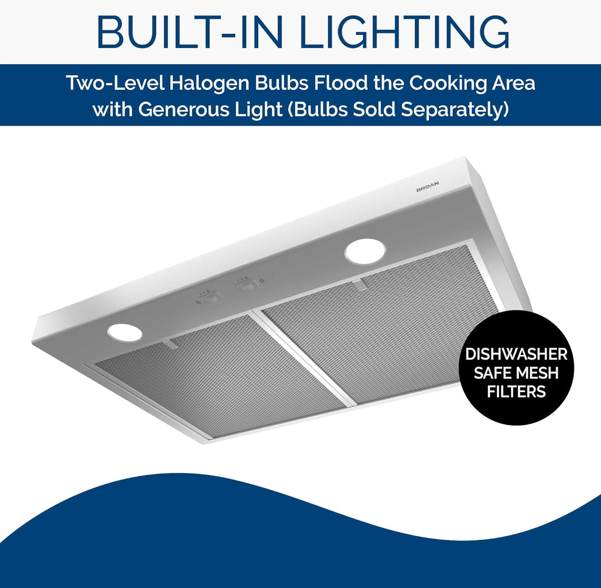 White 36-inch Under Cabinet Range Hood with Light O8156