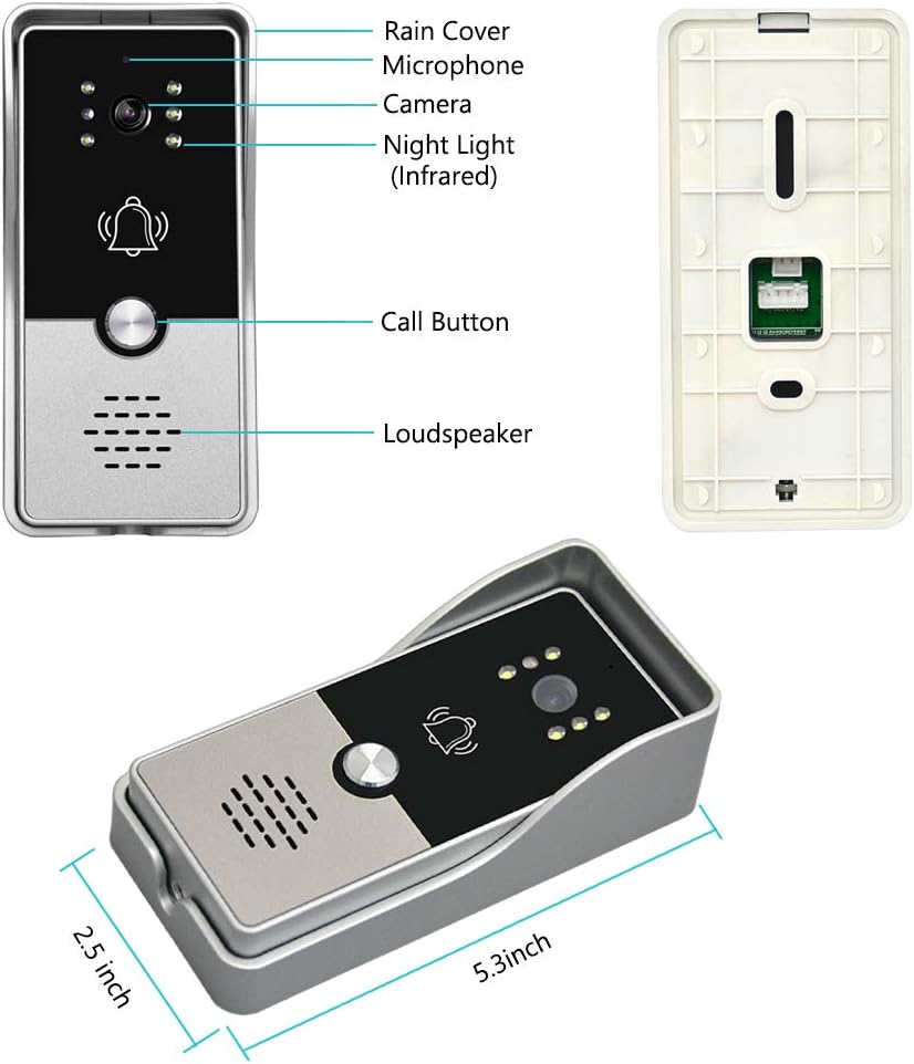 7 Inches Wired Video Door Phone System with IR Night Vision Camera I62149