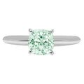 2.0ct Cushion Cut Blue Moissanite 18k White Gold Ring Size 3.75 C963970