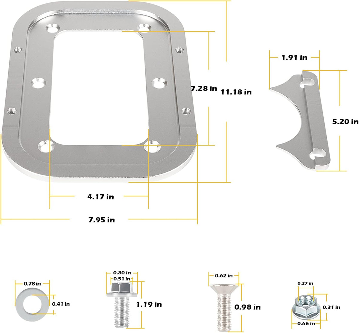 Billet Aluminum Battery Pallet Trunk Battery Hold Down Bracket Tray Pack of 2 W417378