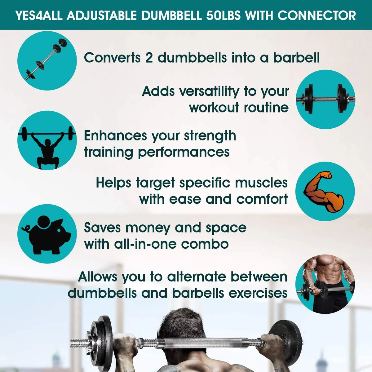 60 lbs Adjustable Dumbbell Set X12639
