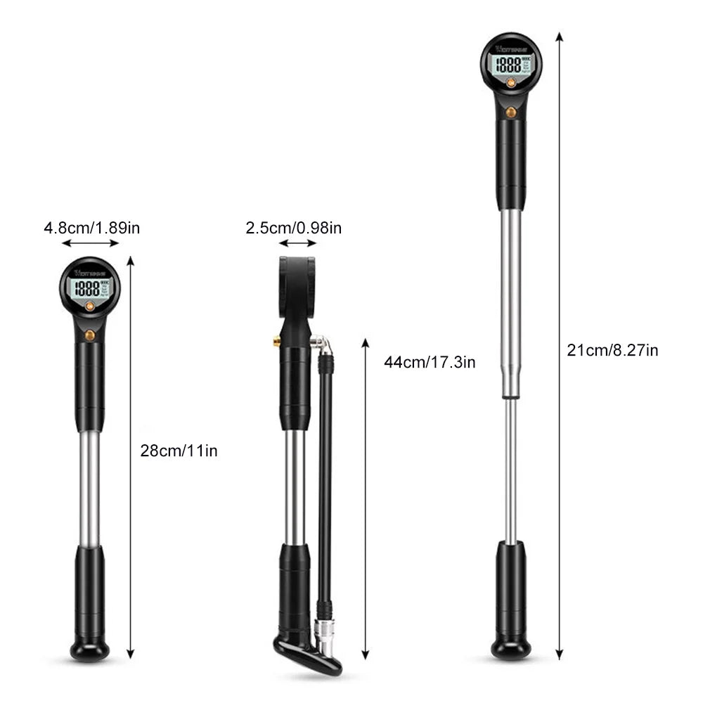320PSI High Pressure Bike Air Shock Pump with Digital Gauge U6370