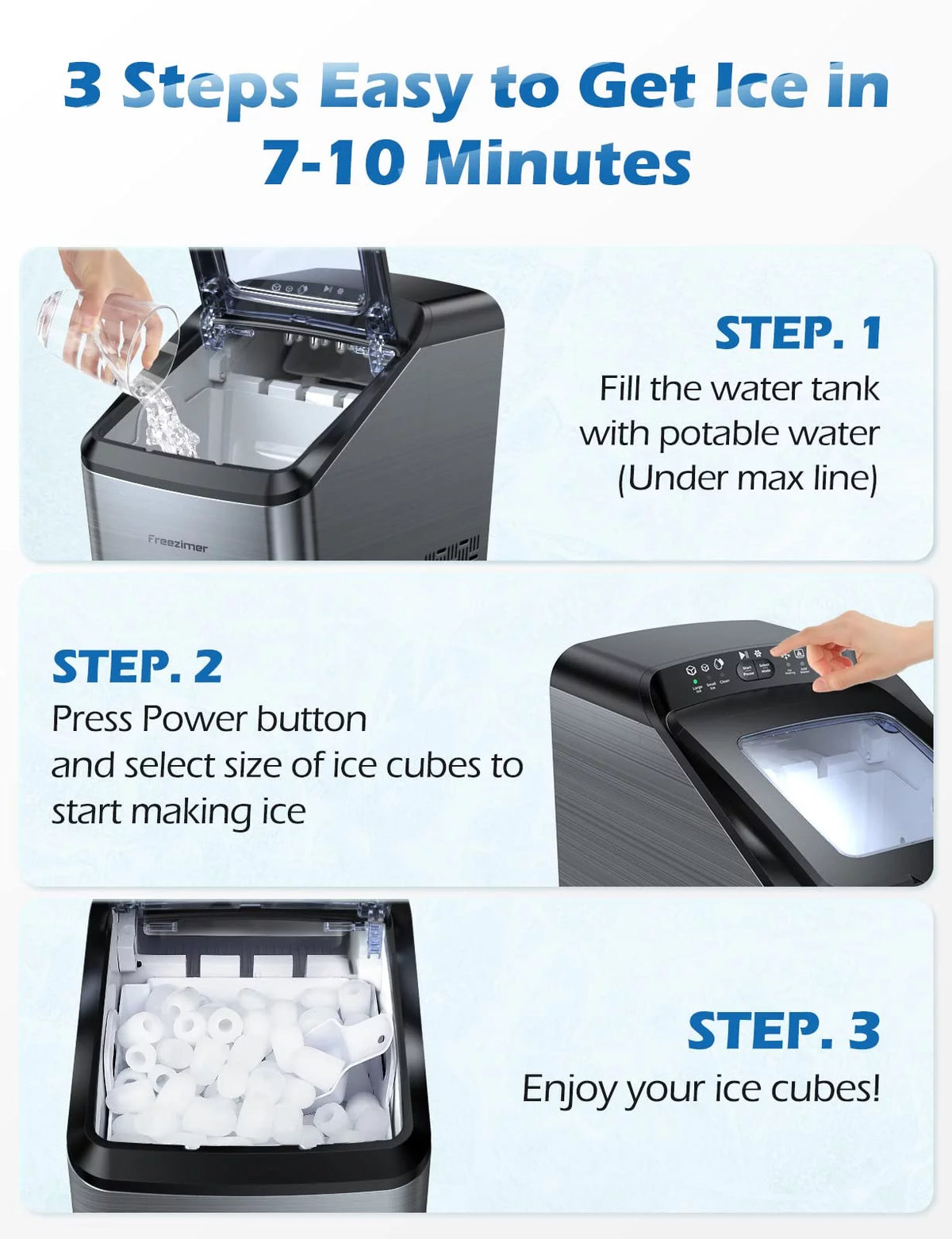 Black Countertop Bullet Ice Maker W1060