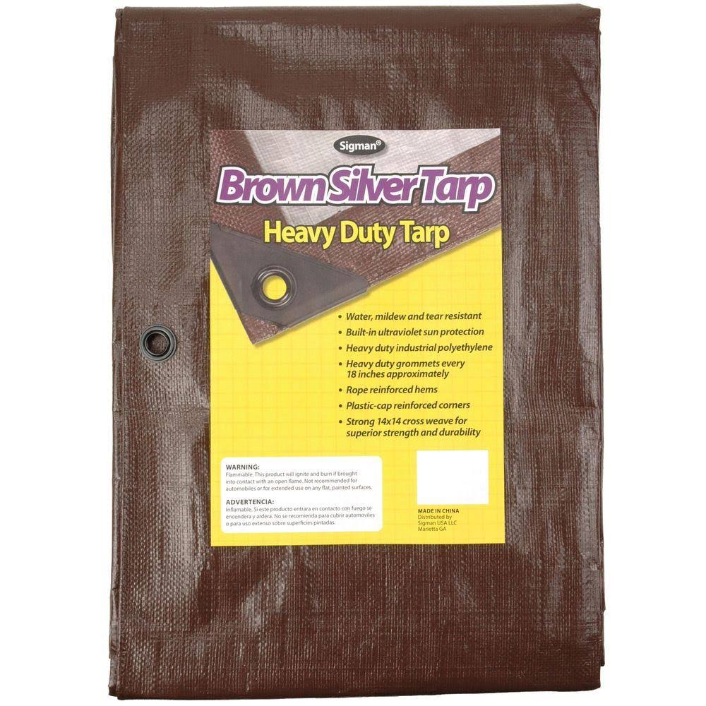 Brown Silver Heavy Duty Tarp N980452