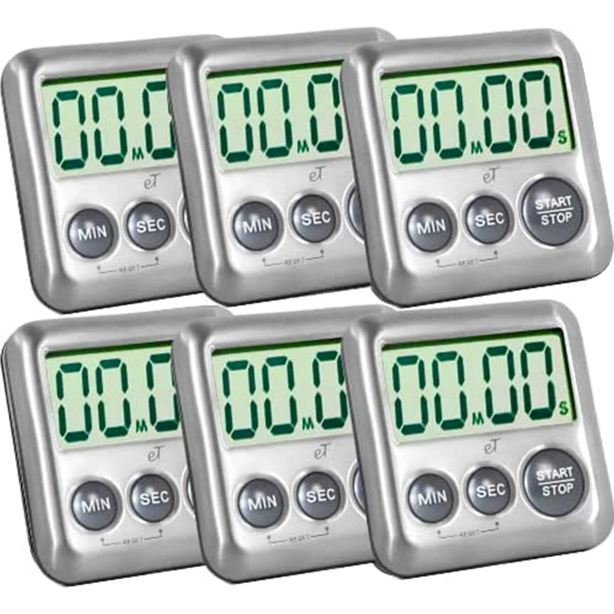 Stainless Steel Digital Kitchen Timer 6 Pack W751